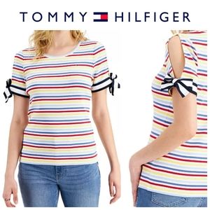 Tommy Hilfiger Bow Tie Tshirt-Peekaboo Shoulders